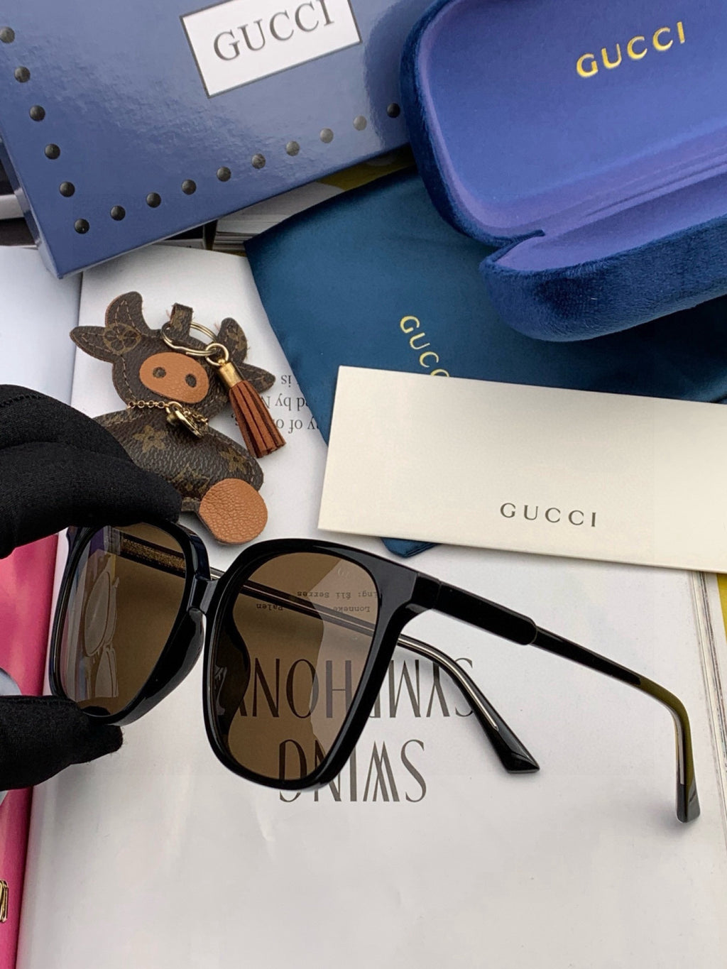 Gucci G002 Polarized Square Brown Lens Sunglasses for Men & Women - 382134 - detail image 6
