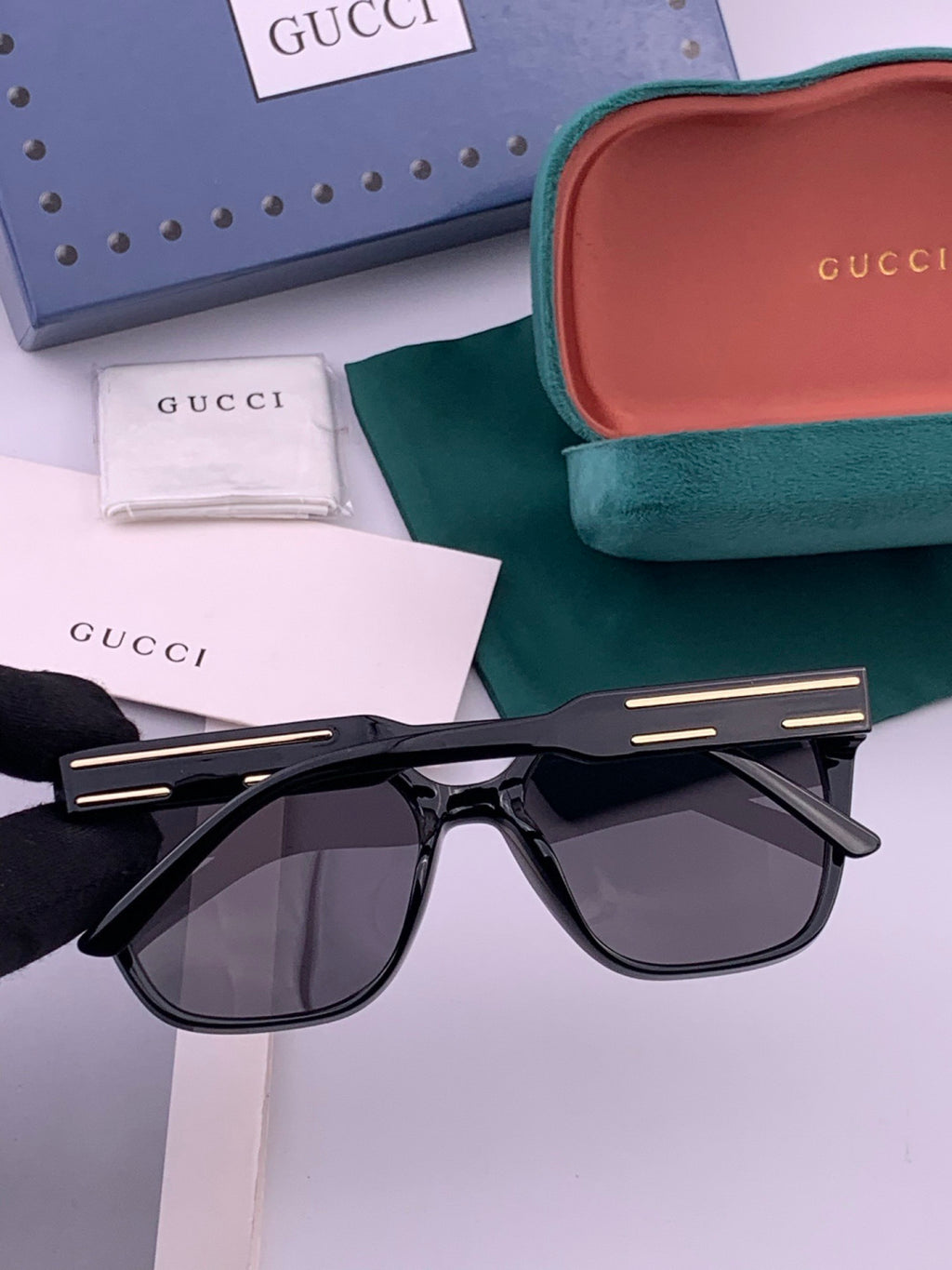 Gucci G0756 Polarized Square Black Lens Sunglasses for Men & Women - 382139 - detail image 7