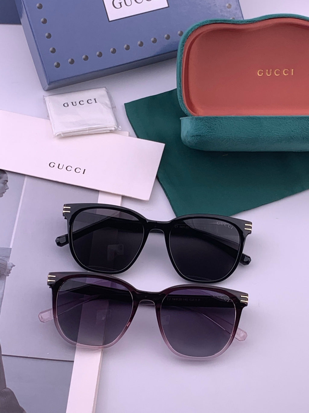 Gucci G17723 Round Black Lens Sunglasses for Men & Women - 382110 - detail image 8