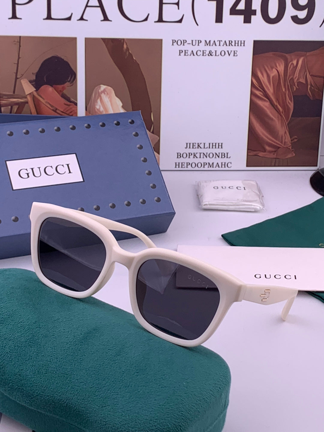 Gucci G5108 Polarized Square Black Lens Sunglasses for Women - 382122 - detail image 2