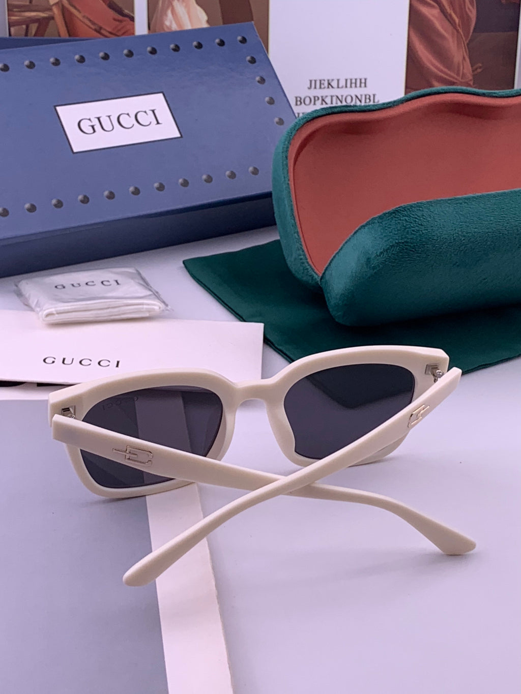 Gucci G5108 Polarized Square Black Lens Sunglasses for Women - 382122 - detail image 5