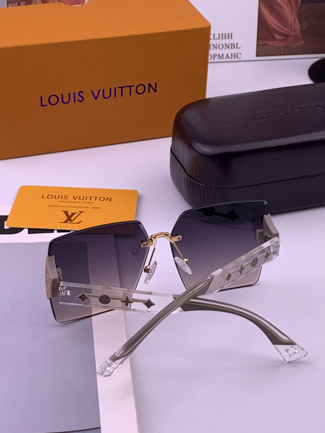 Louis Vuitton L5798 Polarized Square Brown Lens Sunglasses for Men & - 381751 - detail image 5