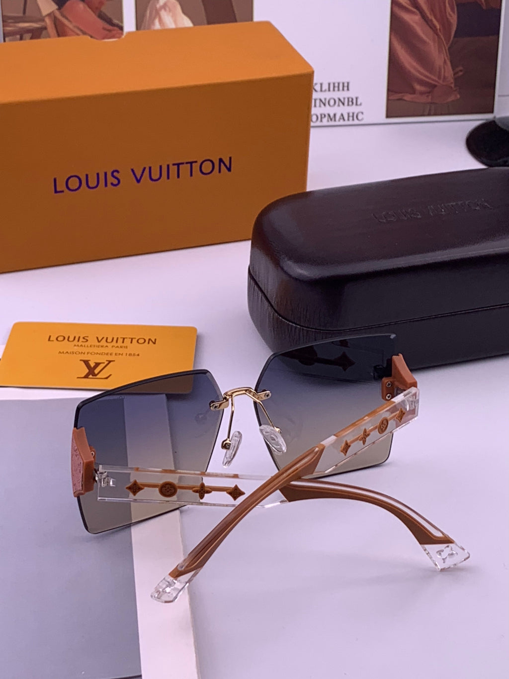 Louis Vuitton L5798 Polarized Square Brown Lens Sunglasses for Men & - 381753 - detail image 6