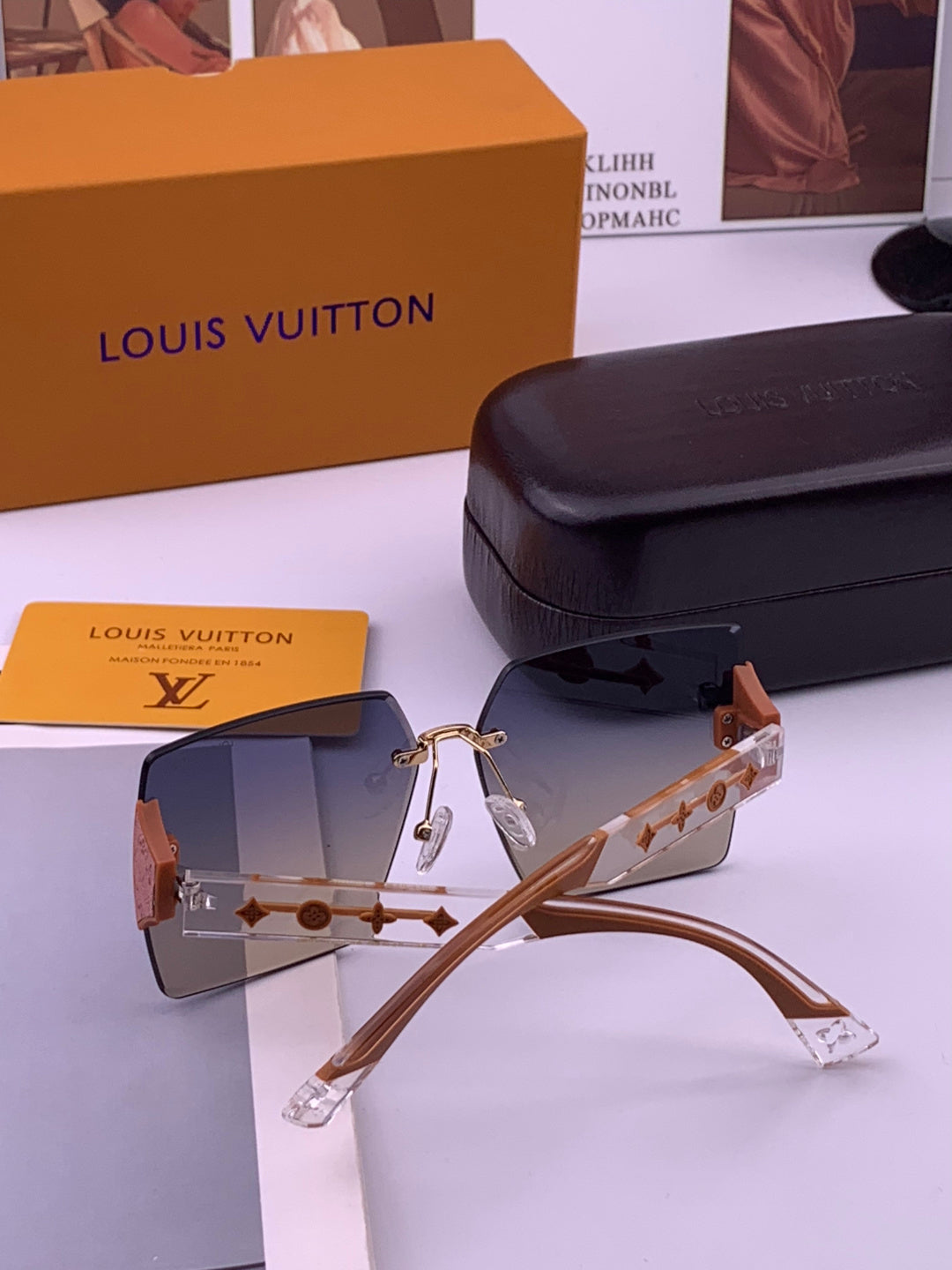 Louis Vuitton L5798 Polarized Square Brown Lens Sunglasses for Men & - 381753 - detail image 6