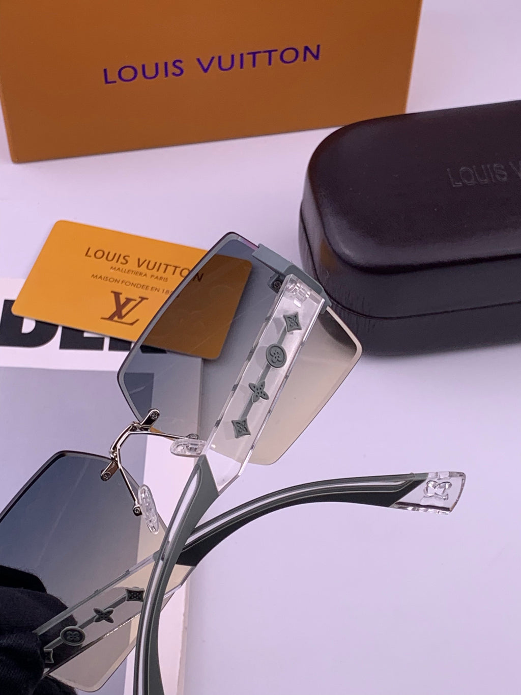 Louis Vuitton L5798 Polarized Square Brown Lens Sunglasses for Men & - 381754 - detail image 5
