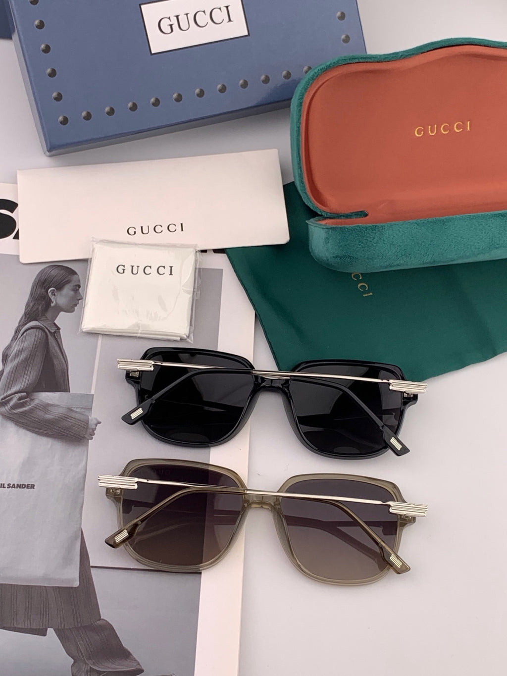 Gucci G25504 Polarized Square Red Lens Sunglasses for Women - 382125 - detail image 3