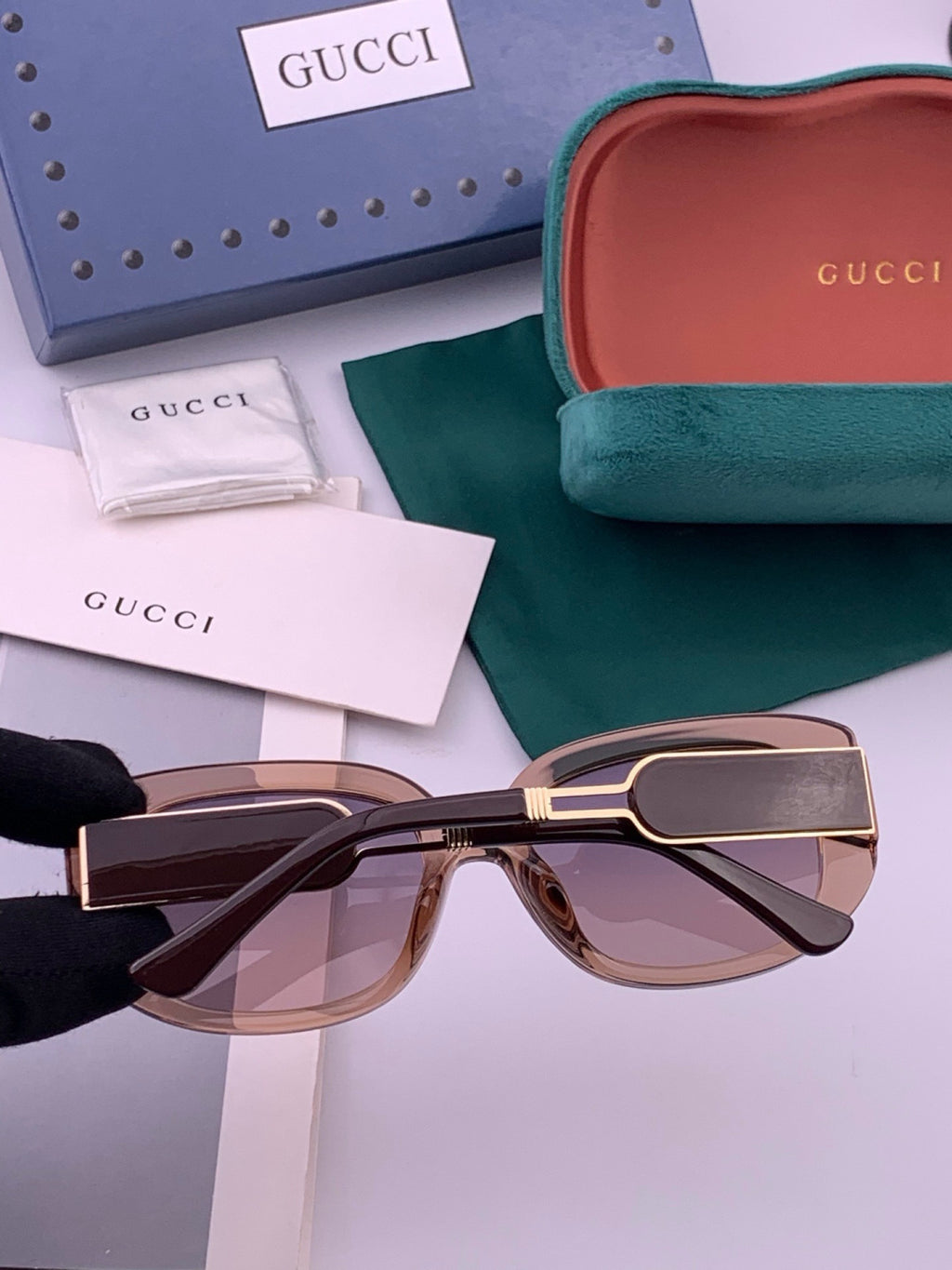Gucci G0320 Polarized Square Black Lens Sunglasses for Women - 382130 - detail image 4