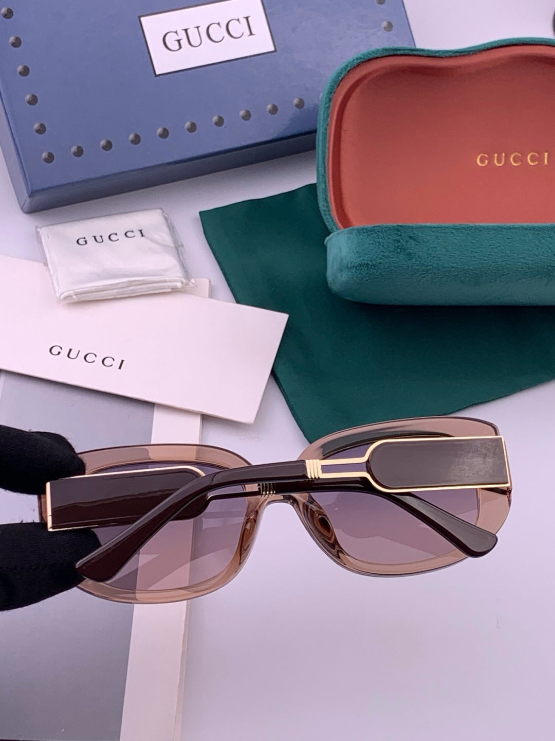 Gucci G0320 Polarized Square Black Lens Sunglasses for Women - 382130 - detail image 4