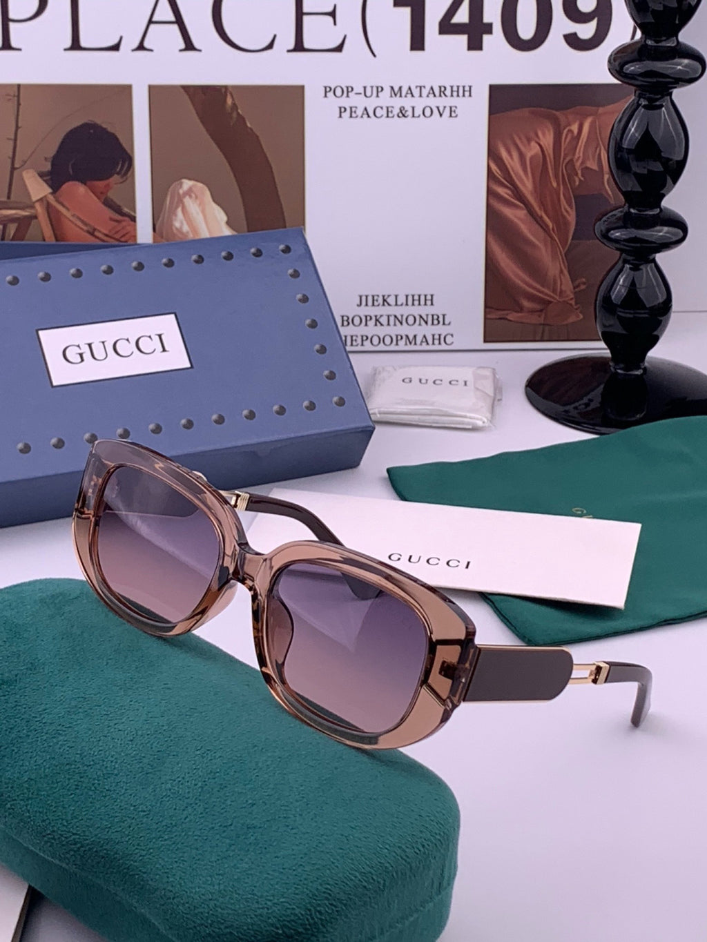 Gucci G0320 Polarized Square Black Lens Sunglasses for Women - 382130 - detail image 2