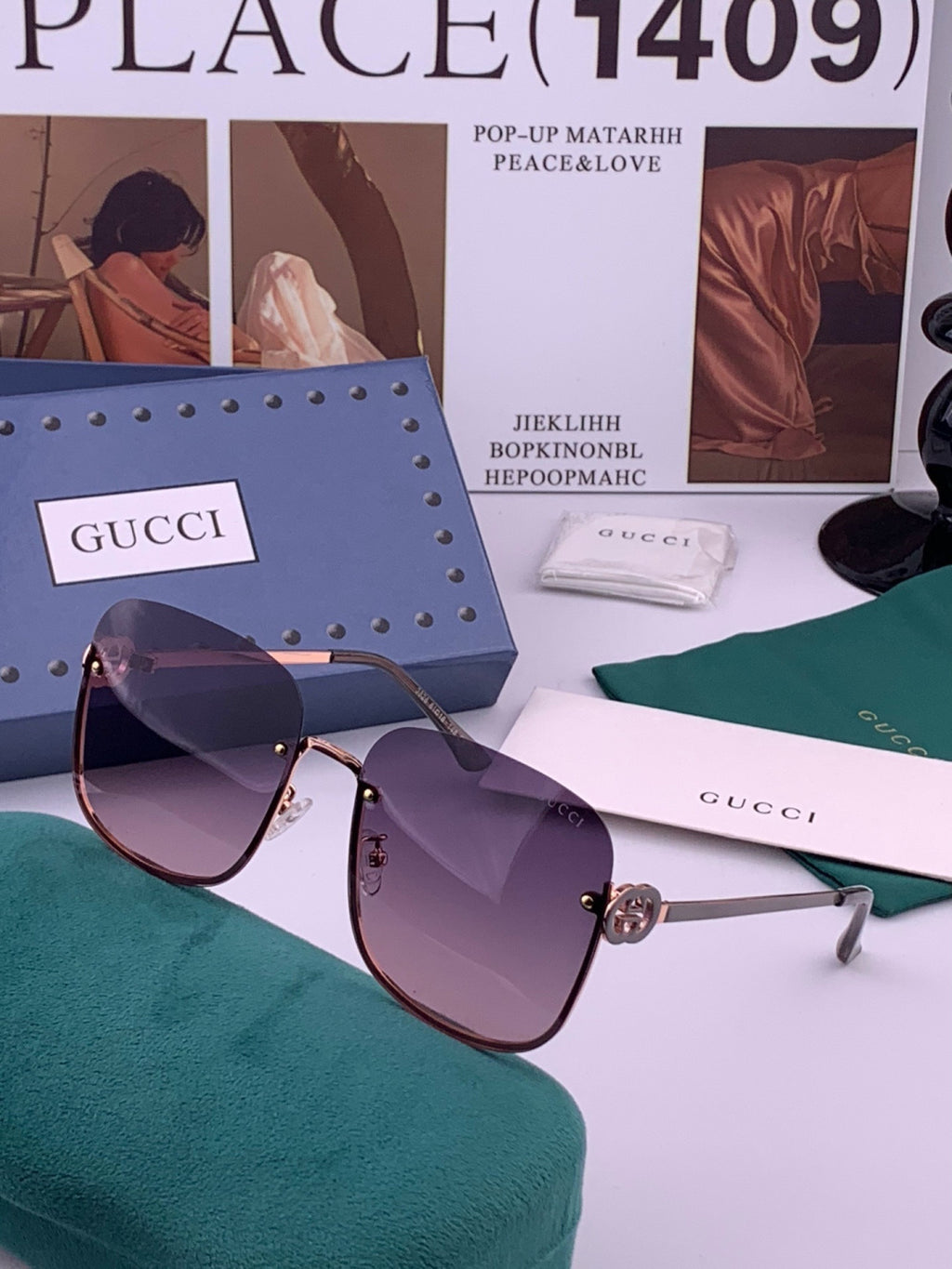 Gucci G6362 Round Black Lens Sunglasses for Men & Women - 382087 - detail image 2