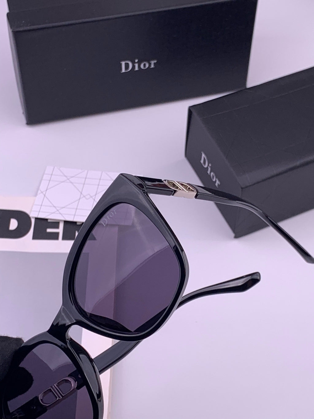 Dior CD67711 Polarized Square Black Lens Sunglasses for Women - 382416 - detail image 3