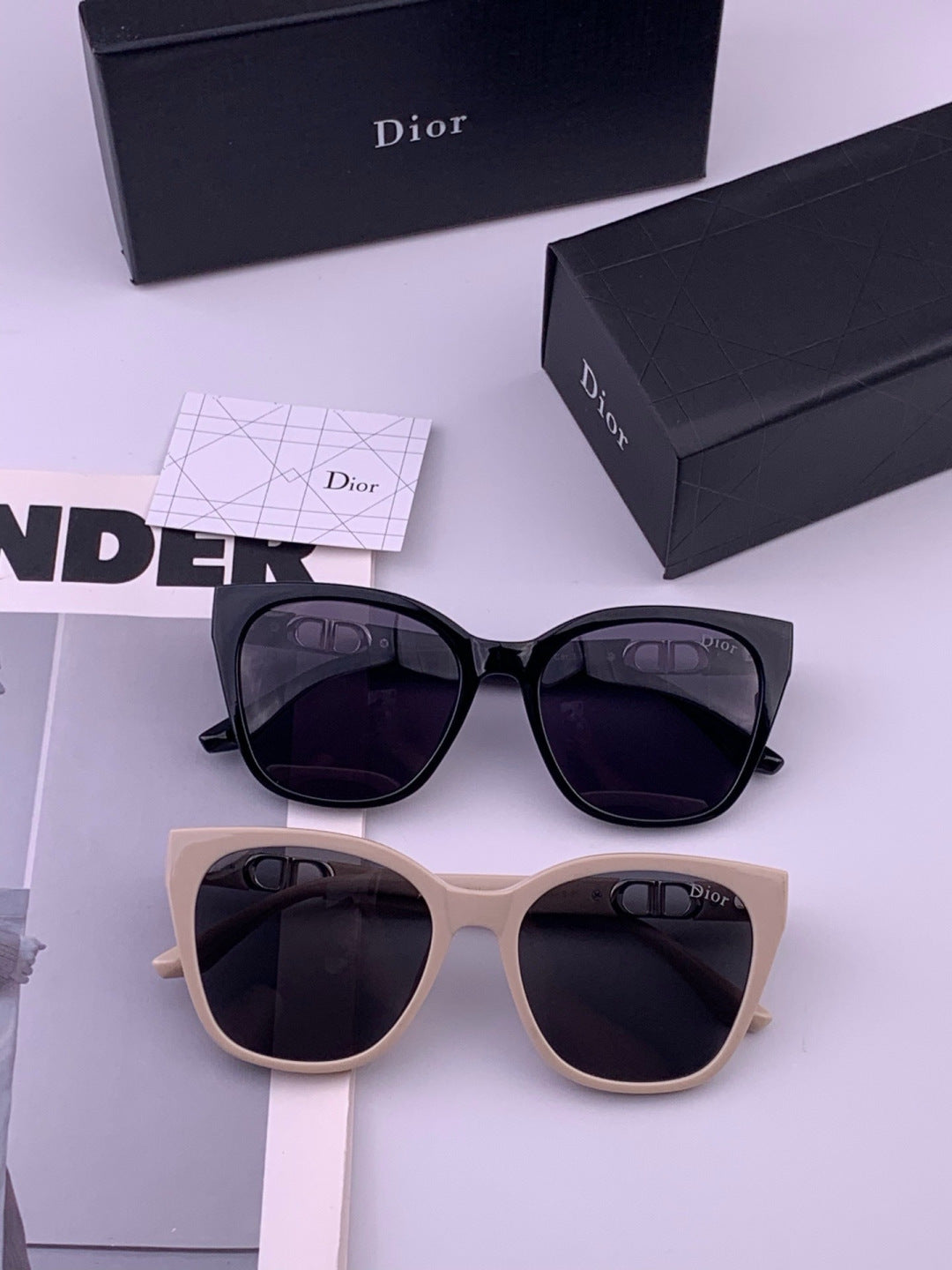 Dior CD67711 Polarized Square Black Lens Sunglasses for Women - 382416 - detail image 8