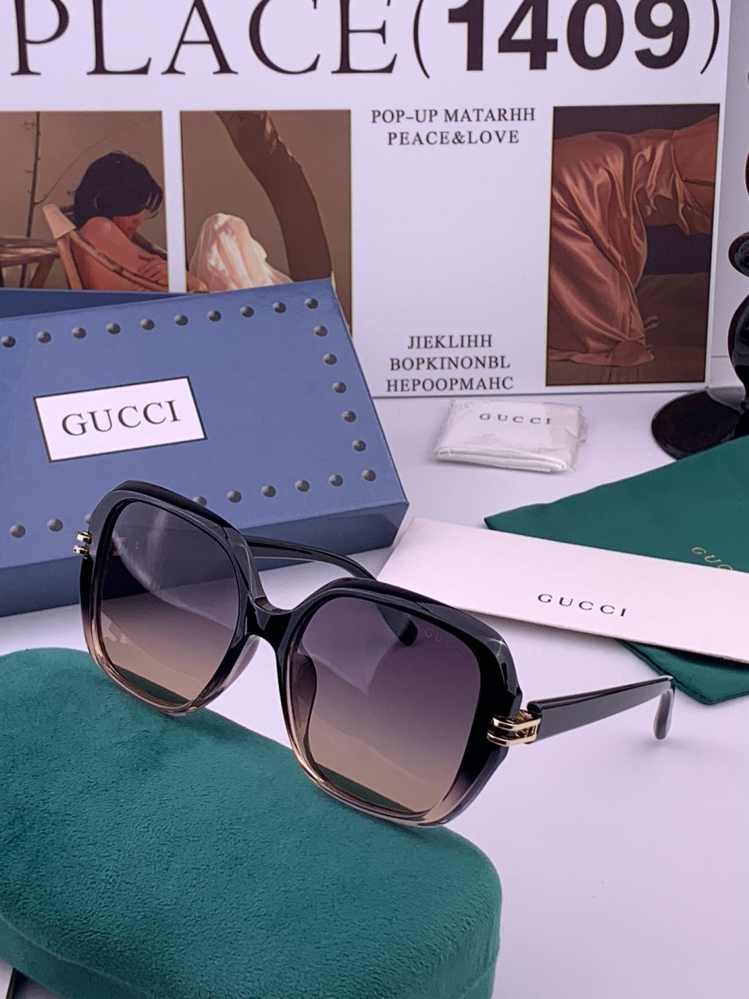 Gucci G2911 Polarized Square Red Lens Sunglasses for Women - 382092 - detail image 2