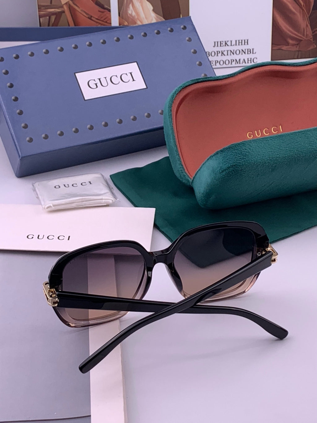 Gucci G2911 Polarized Square Red Lens Sunglasses for Women - 382092 - detail image 6