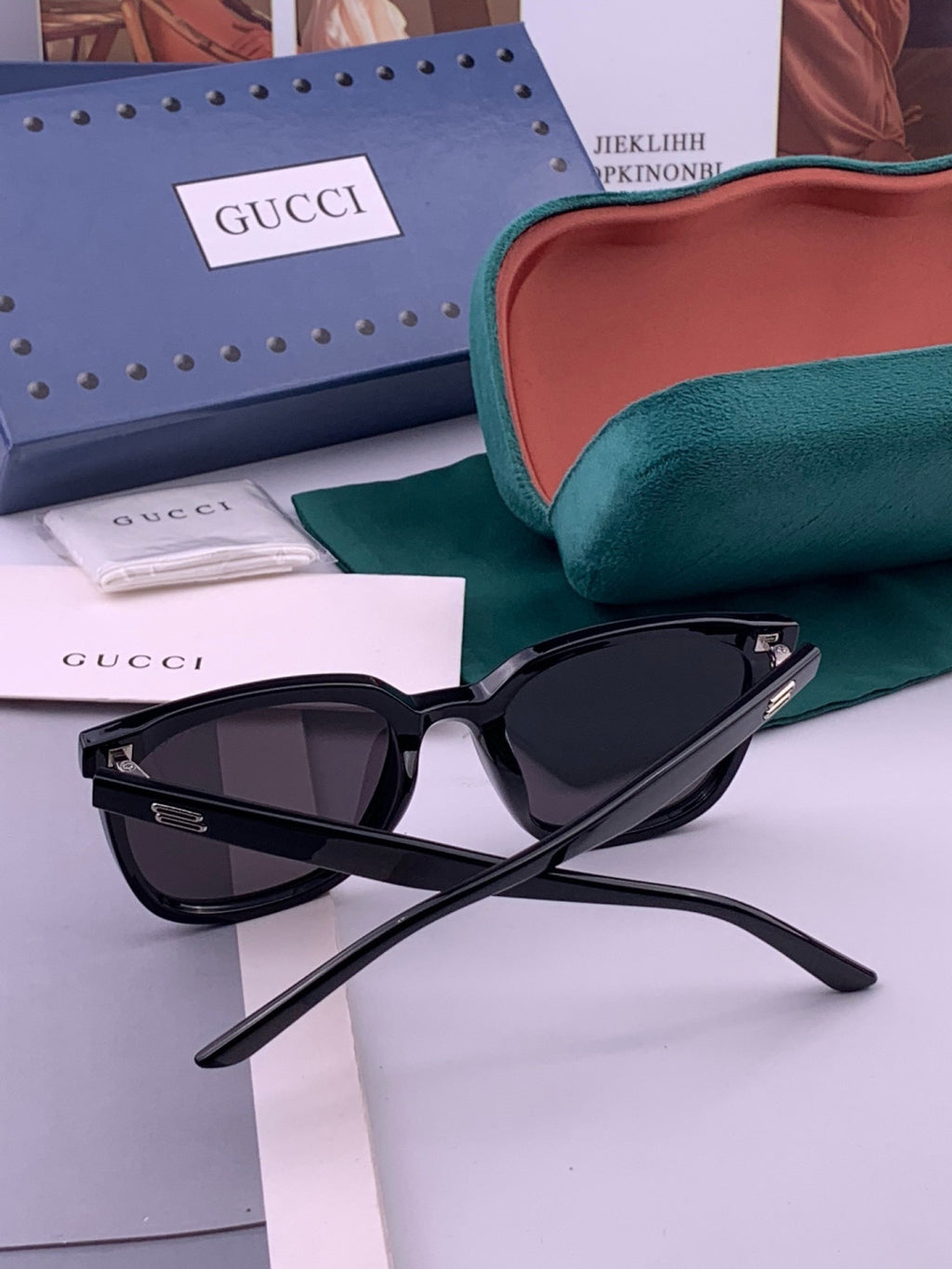 Gucci G57712 Polarized Square Gold Lens Sunglasses for Women - 382093 - detail image 6