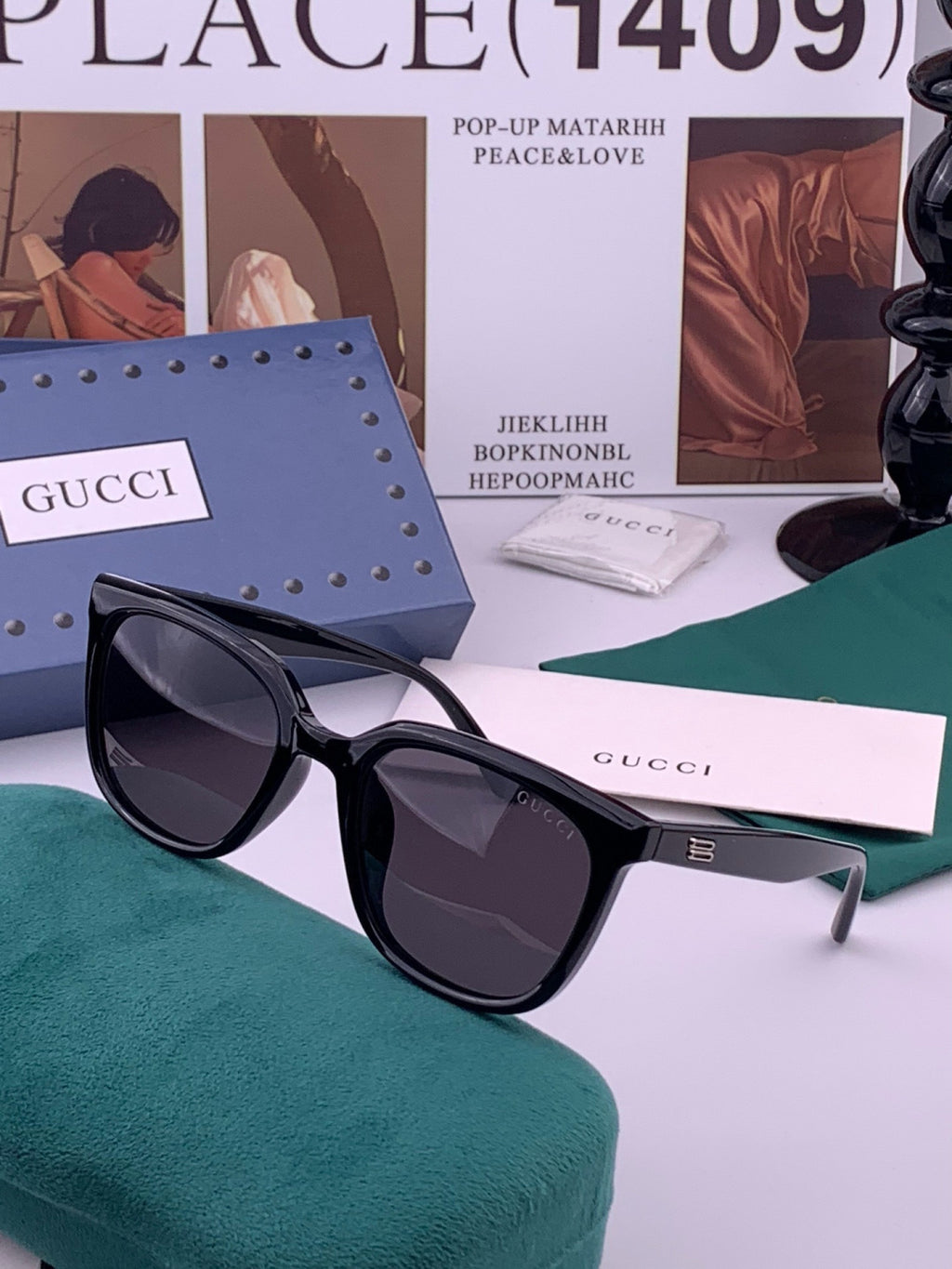 Gucci G57712 Polarized Square Gold Lens Sunglasses for Women - 382093 - detail image 2