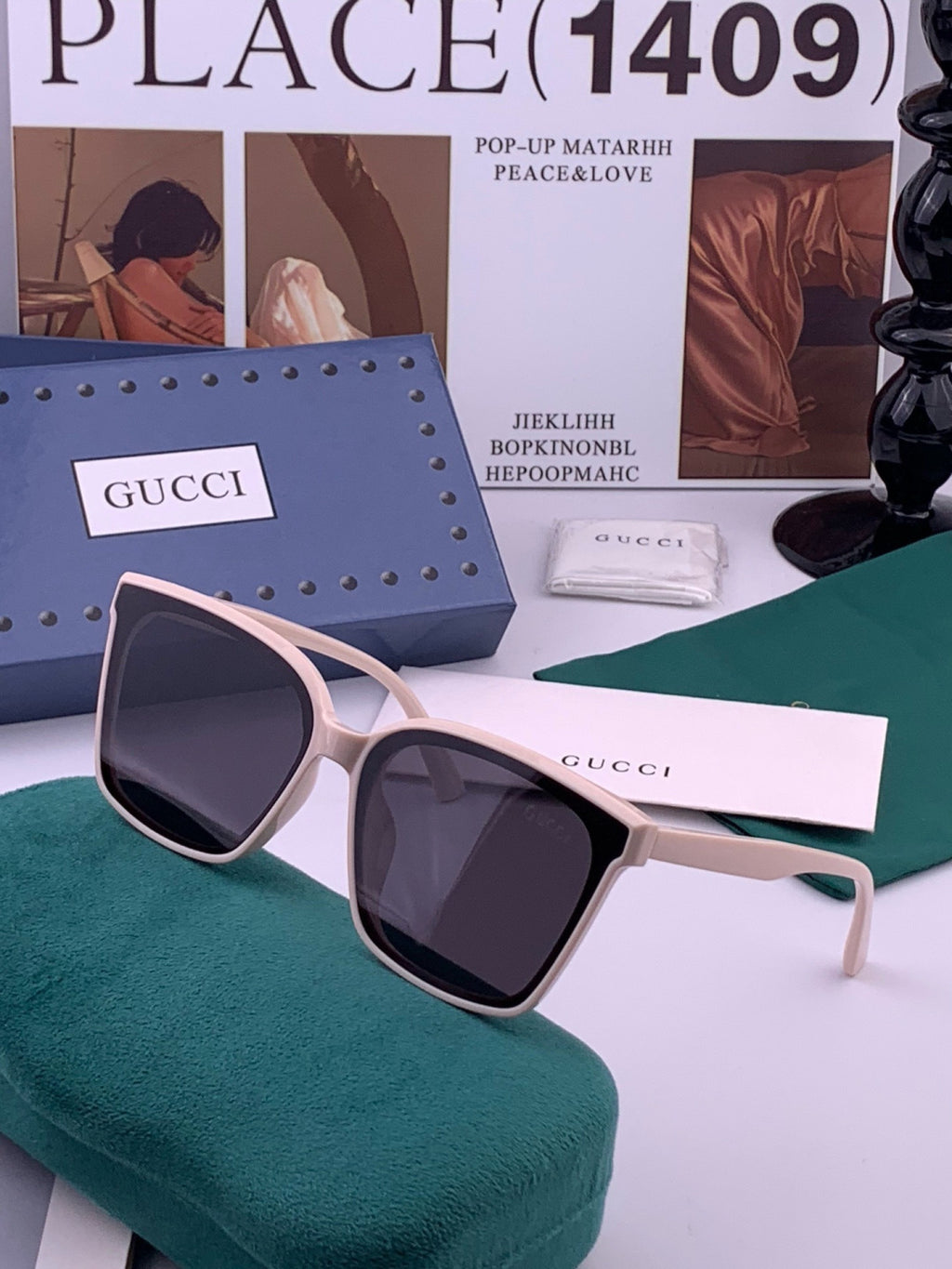 Gucci G02803 Polarized Square Red Lens Sunglasses for Women - 382094 - detail image 2