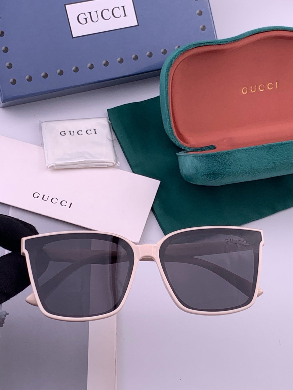 Gucci G02803 Polarized Square Red Lens Sunglasses for Women - 382094