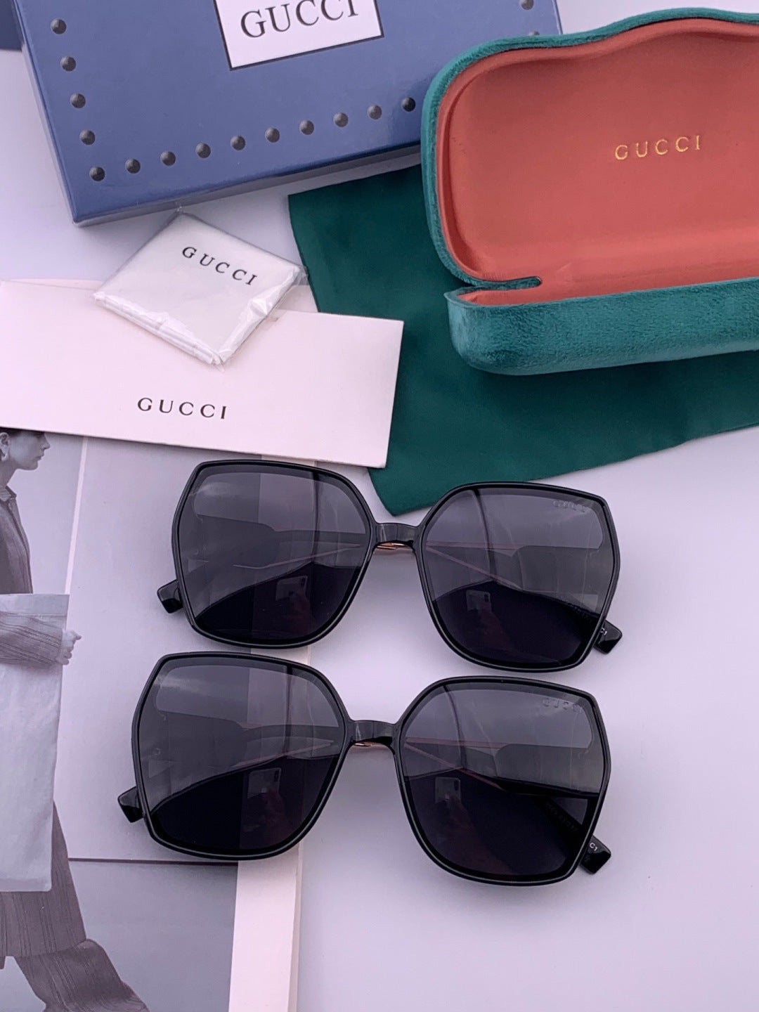Gucci G9356 Polarized Round Gold Lens Sunglasses for Women - 382098 - detail image 6