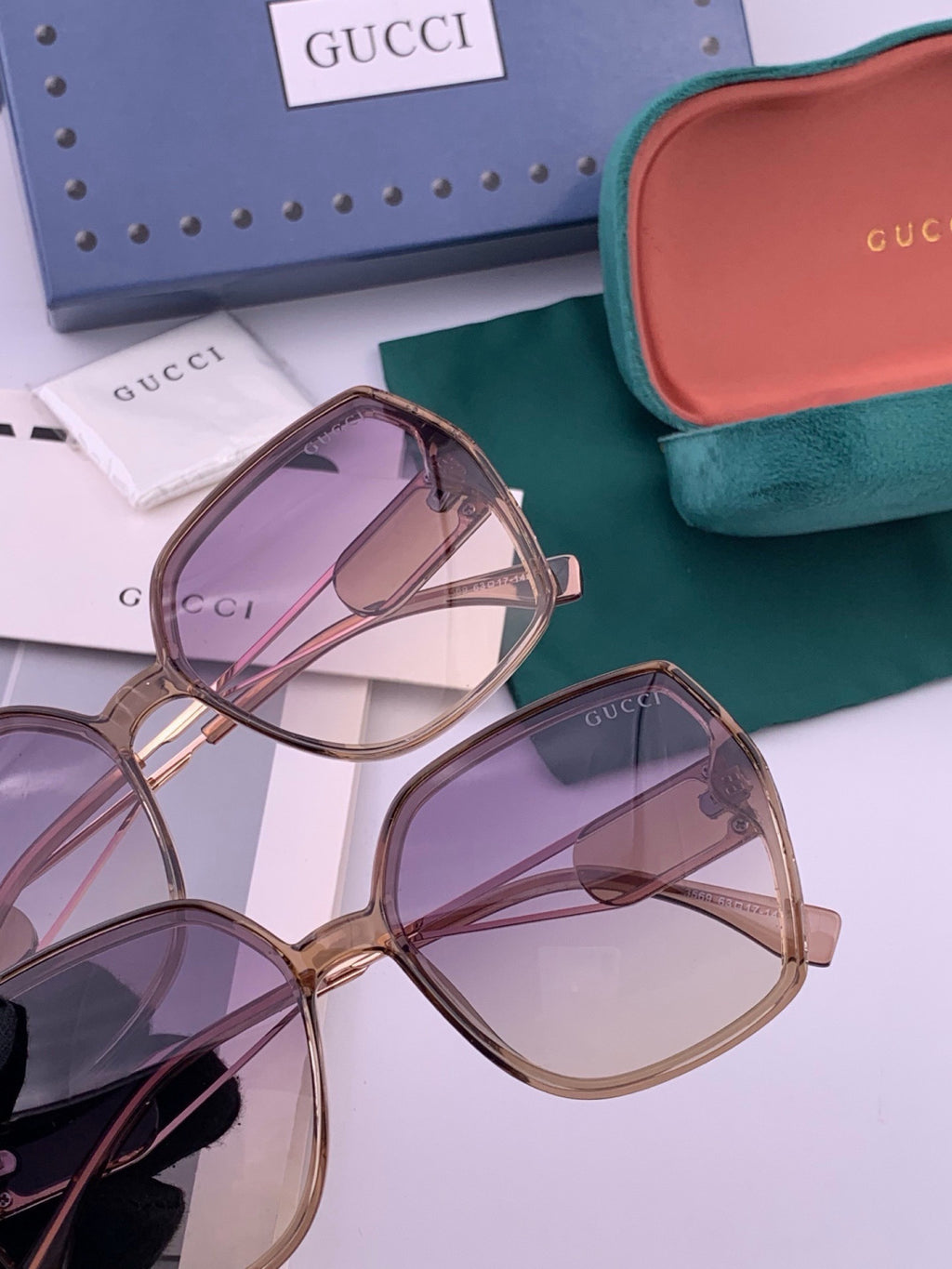 Gucci G9356 Polarized Round Blue Lens Sunglasses for Women - 382099 - detail image 5