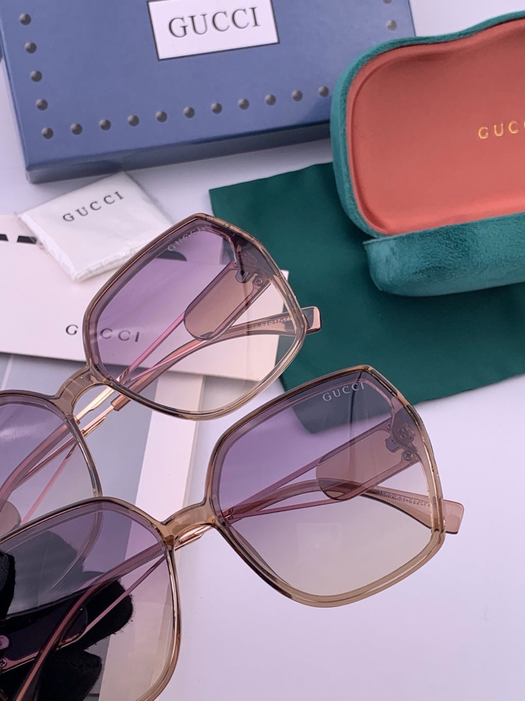 Gucci G9356 Polarized Round Blue Lens Sunglasses for Women - 382099 - detail image 5