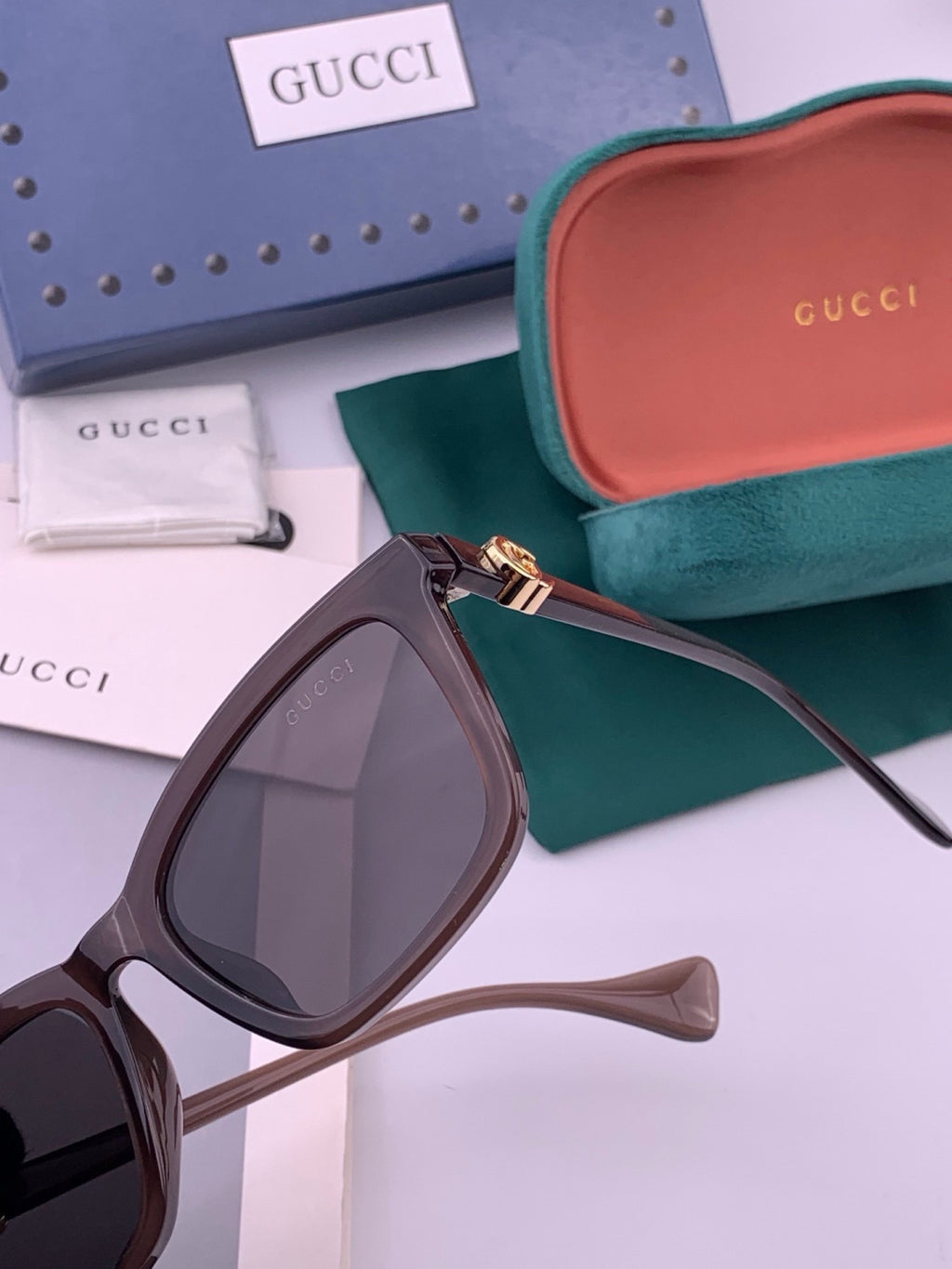 Gucci G0112 Polarized Square Black Lens Sunglasses for Women - 382100 - detail image 2
