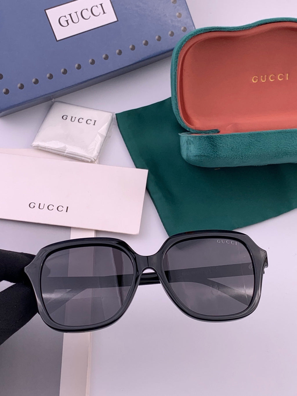 Gucci G1821 Polarized Square Black Lens Sunglasses for Women - 382103