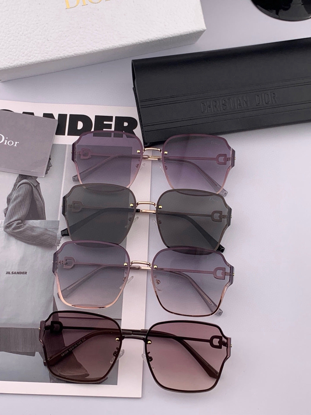 Dior CD95810 Lightweight Rimless Red Lens Sunglasses for Women - 382418 - detail image 6