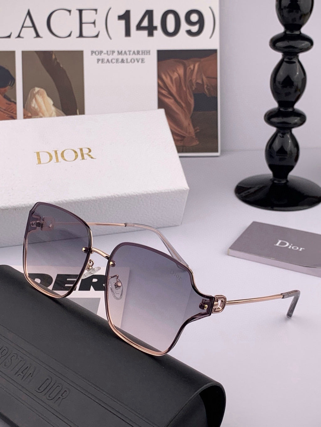 Dior CD95810 Lightweight Rimless Red Lens Sunglasses for Women - 382418 - detail image 2