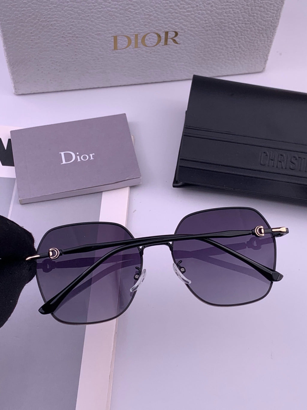 Dior CD7210 Square Gold Lens Sunglasses for Women - 382420 - detail image 5