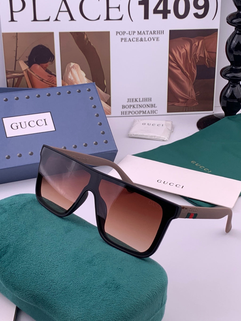 Gucci G62101 Aviator Gold Lens Sunglasses for Men & Women - detail image 2