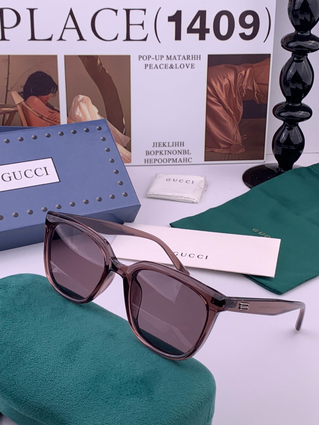 Gucci G57712 Polarized Square Red Lens Sunglasses for Women - 382072 - detail image 2
