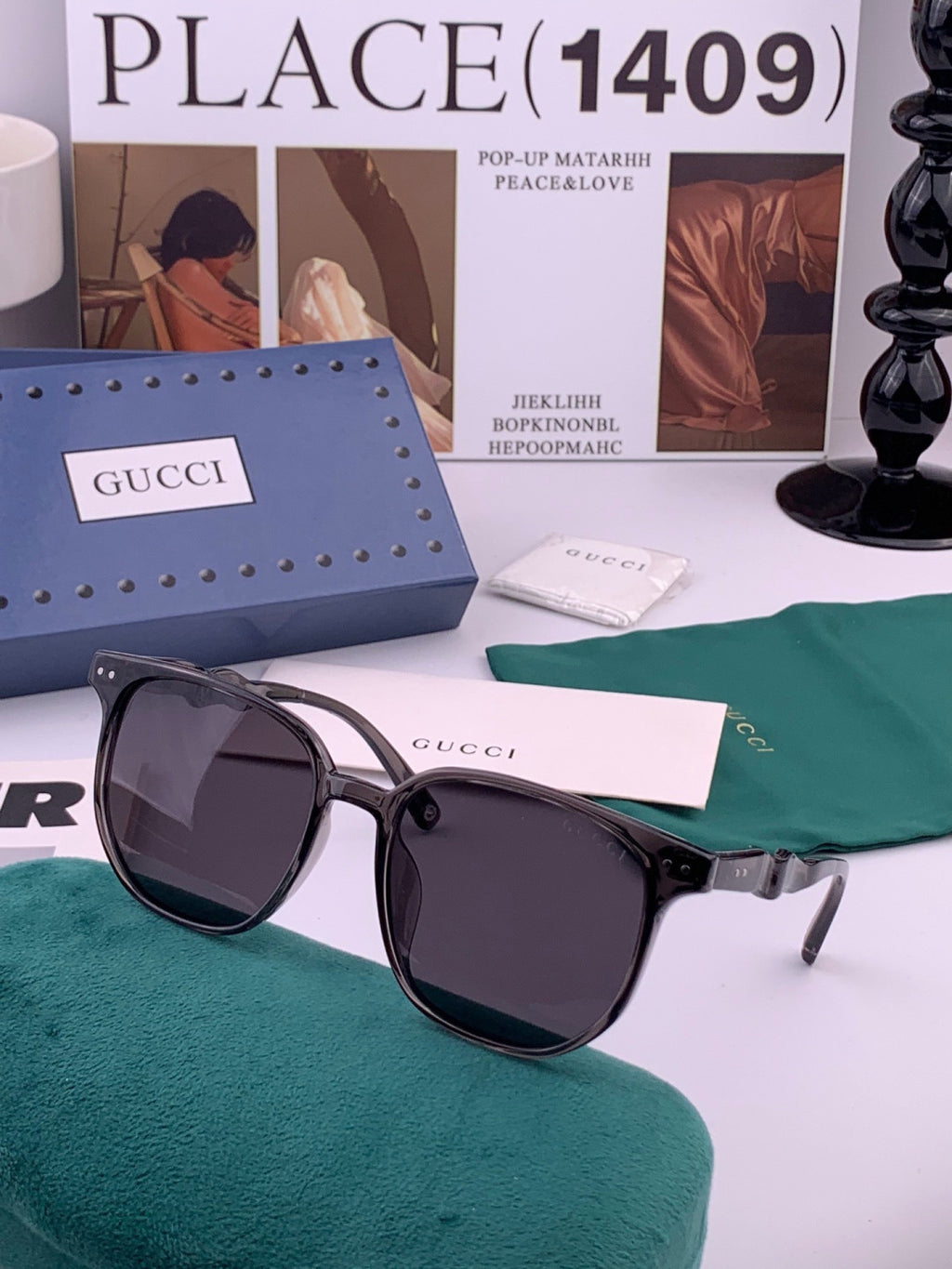 Gucci G0613 Polarized Square Black Lens Sunglasses for Women - 382075 - detail image 4