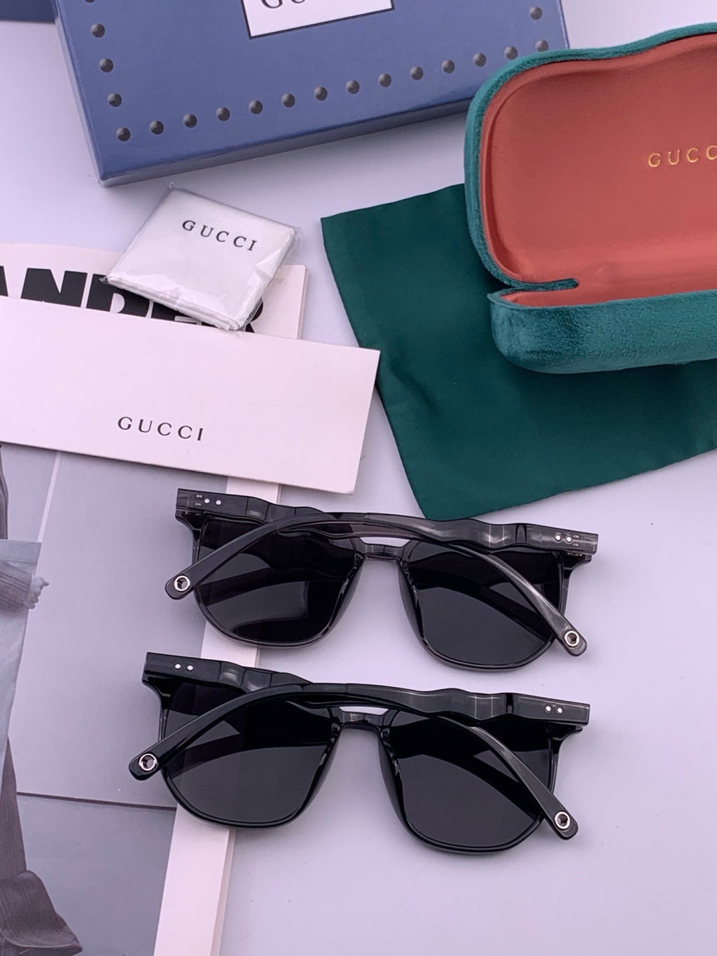 Gucci G0613 Polarized Square Black Lens Sunglasses for Women - 382075 - detail image 6