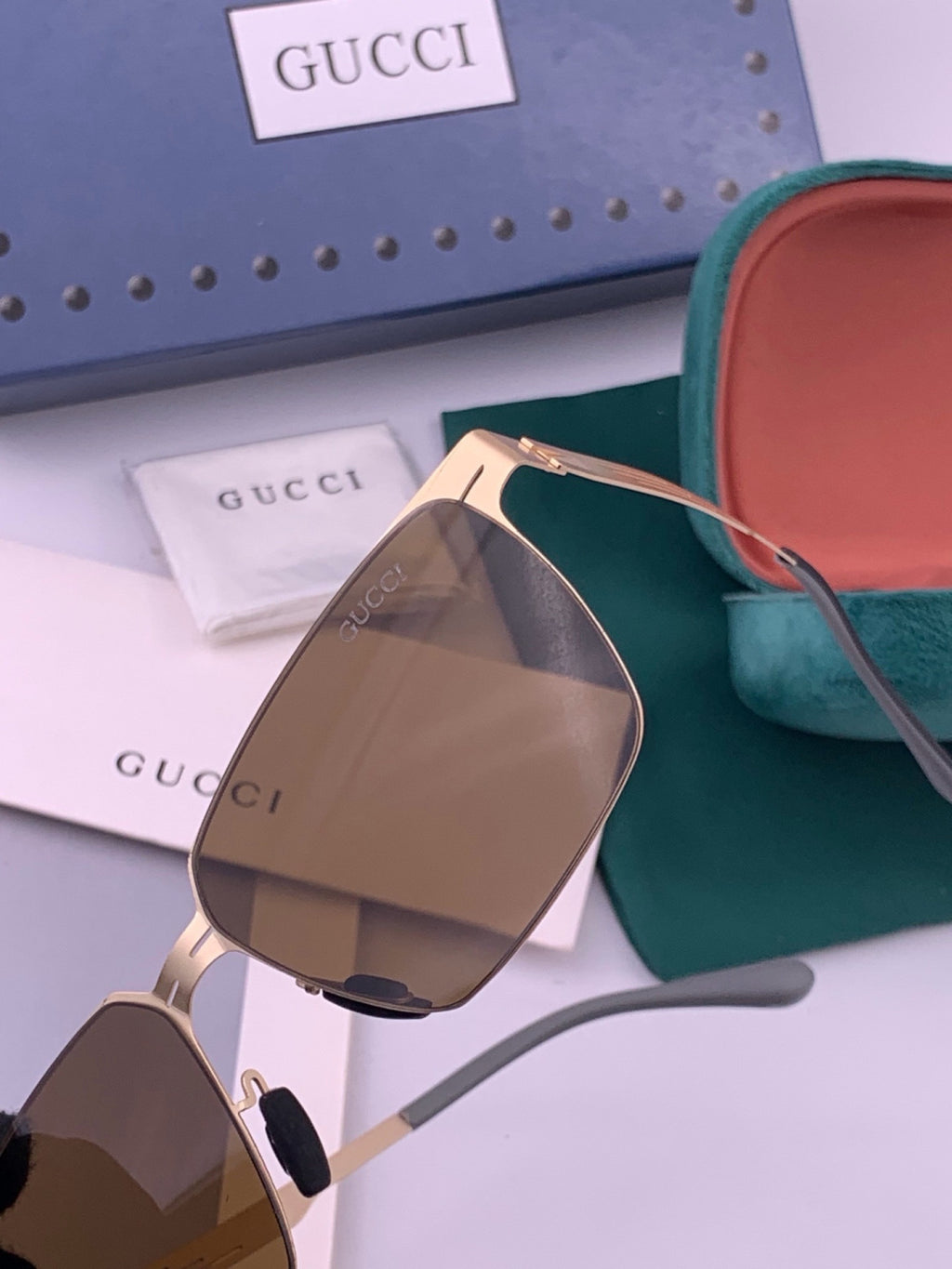 Gucci G9882 Polarized Fashion Gold Lens Sunglasses for Men & Women - detail image 3