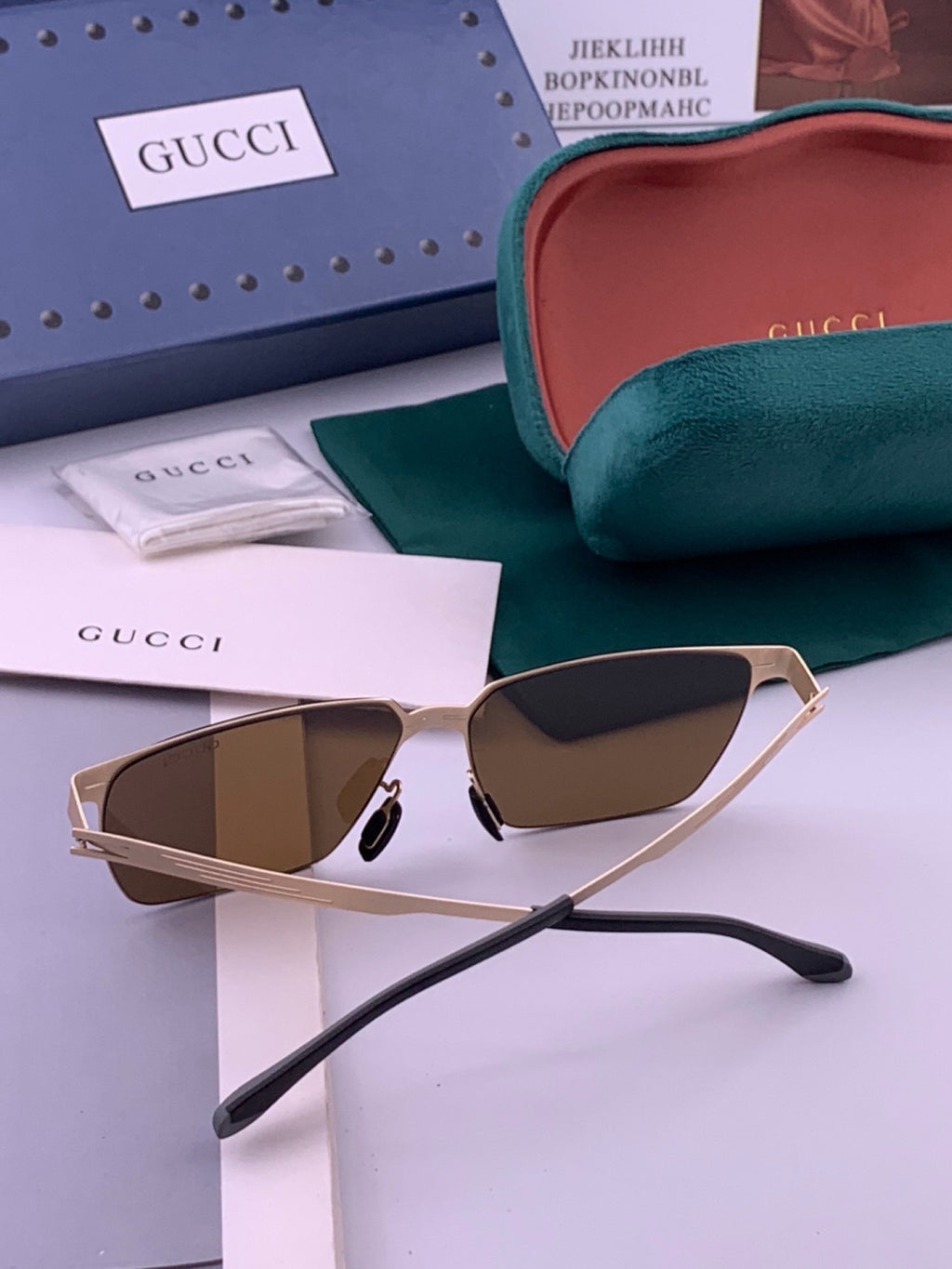 Gucci G9882 Polarized Fashion Gold Lens Sunglasses for Men & Women - detail image 5