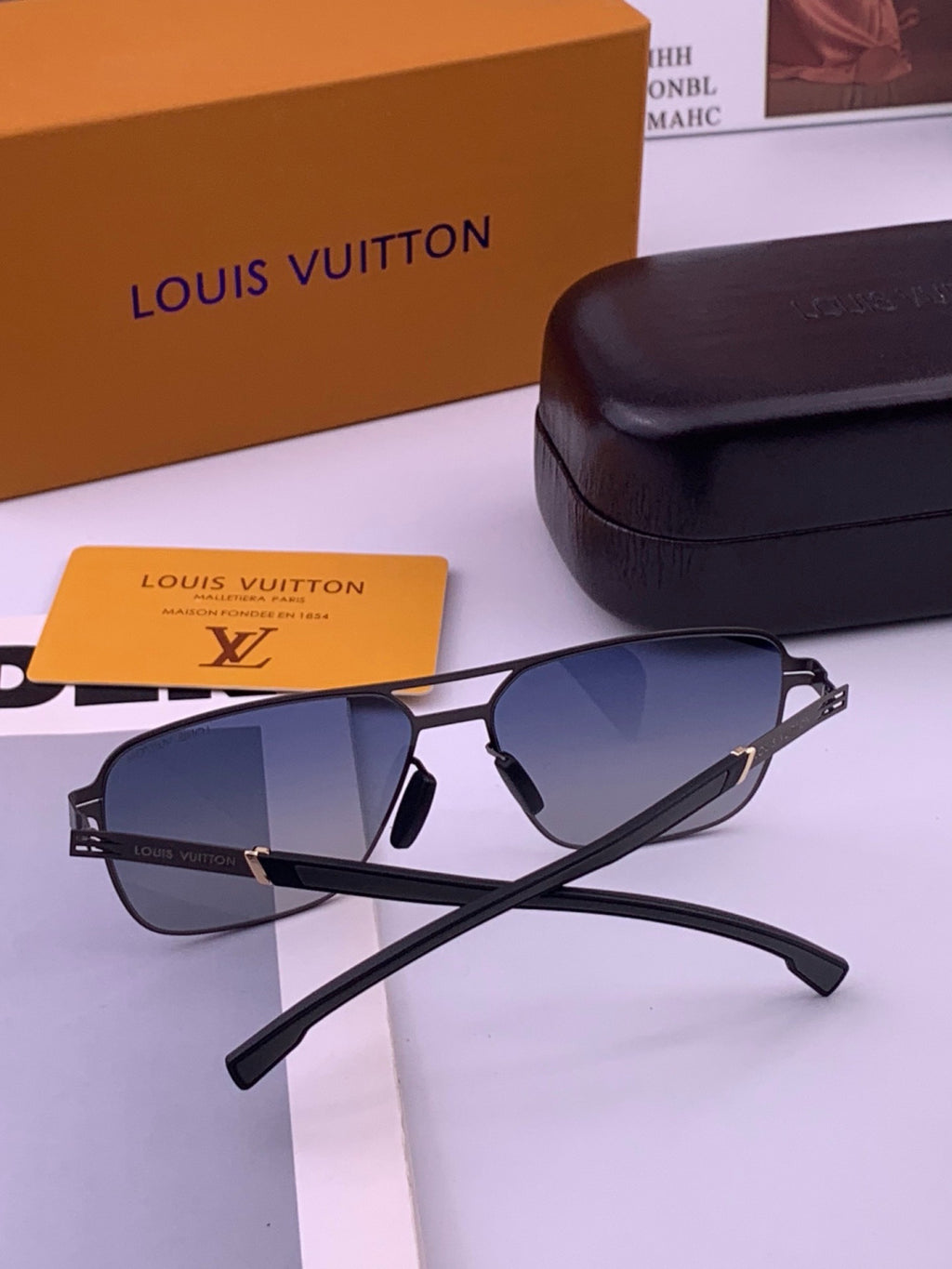 Louis Vuitton L816 Fashion Gold Lens Sunglasses for Men & Women - 381932 - detail image 6