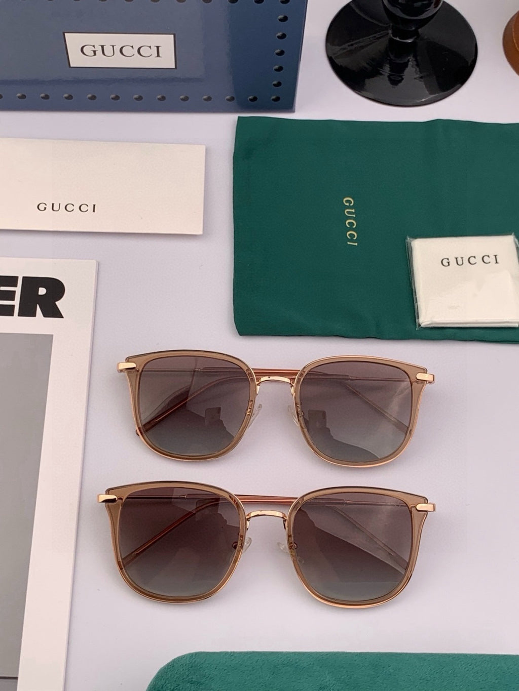 Gucci G5822 Polarized Oversized Black Lens Sunglasses for Men & Women - detail image 8
