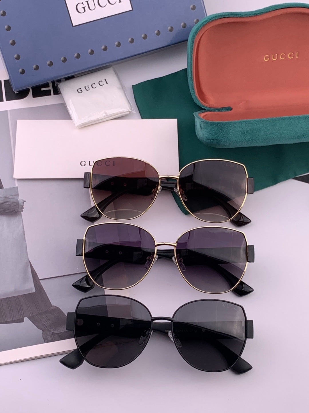 Gucci G1379 Metal Square Gold Lens Sunglasses for Men & Women - 382027 - detail image 7
