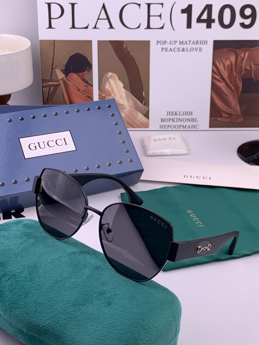 Gucci G1379 Metal Square Gold Lens Sunglasses for Men & Women - 382027 - detail image 2