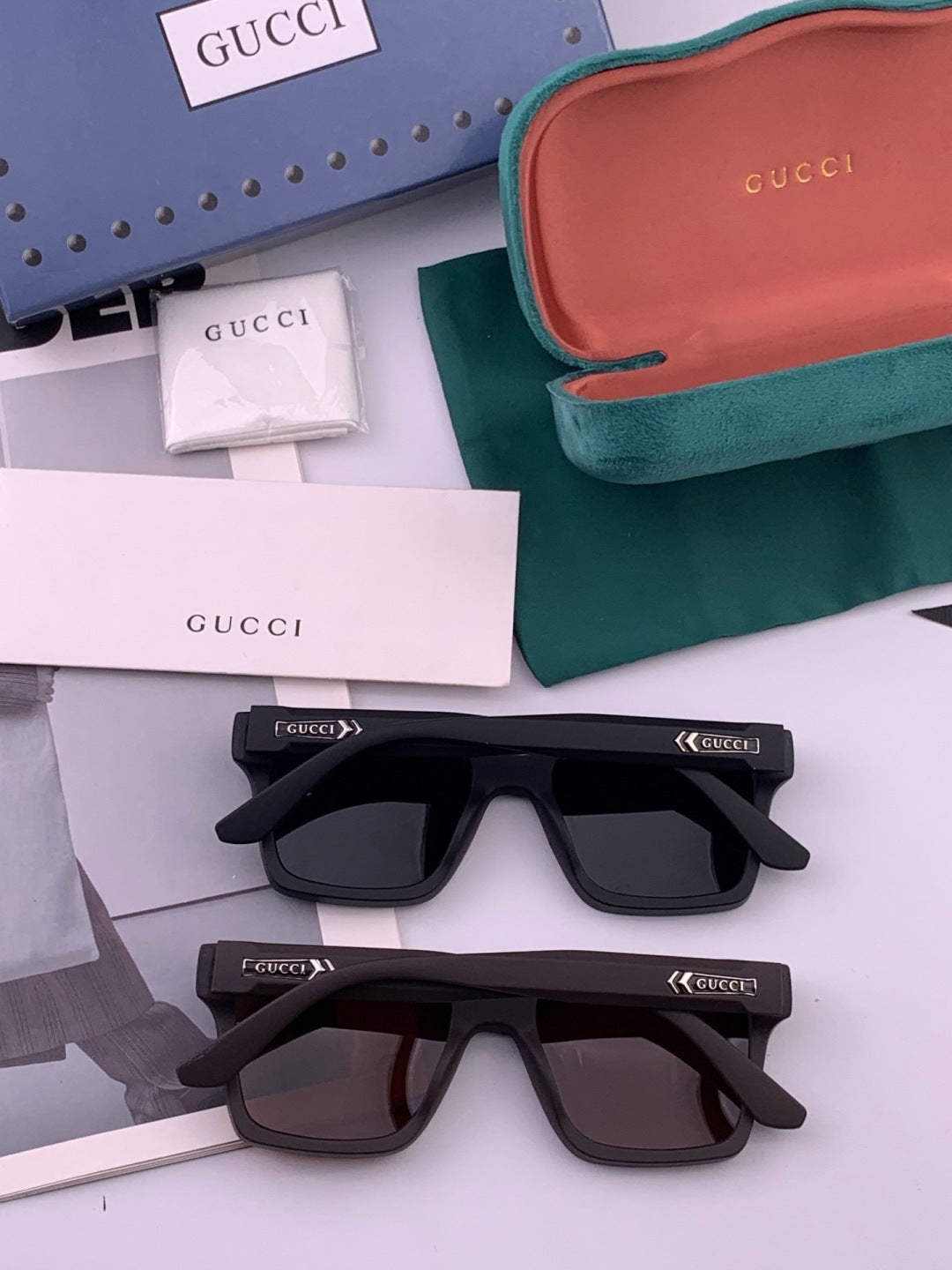 Gucci G8511 Polarized Square Gold Lens Sunglasses for Women - 382029 - detail image 6