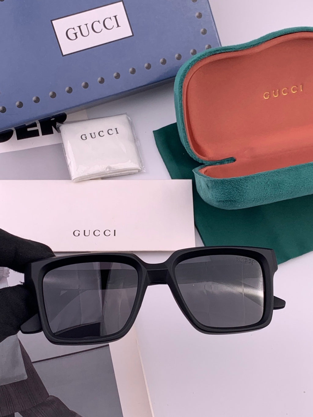 Gucci G8511 Polarized Square Gold Lens Sunglasses for Women - 382029 - detail image 2