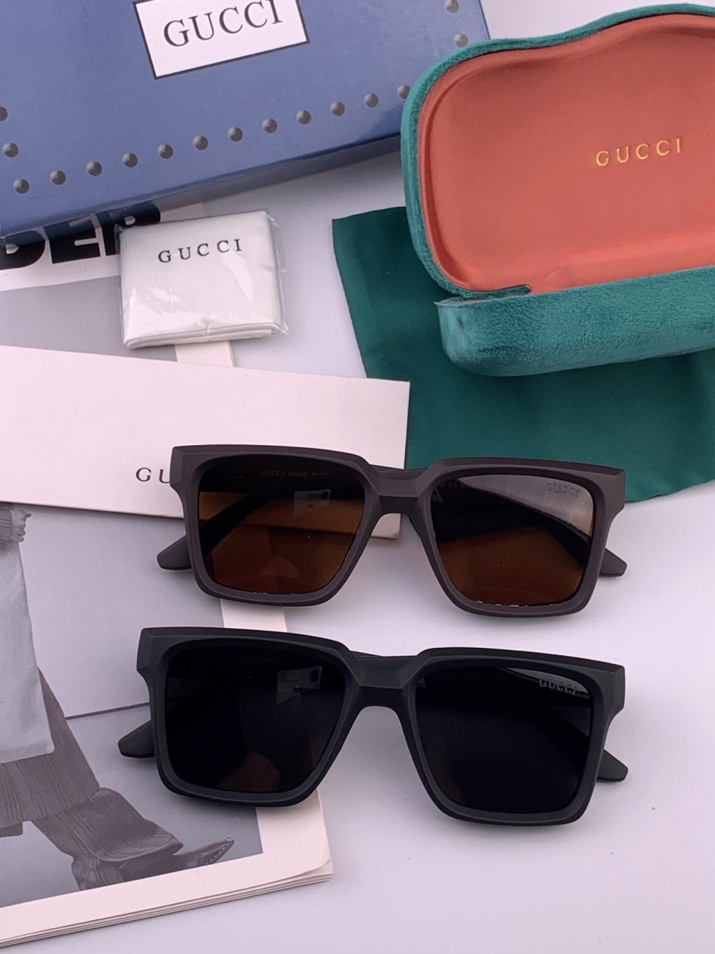 Gucci G8511 Polarized Square Gold Lens Sunglasses for Women - 382029 - detail image 7