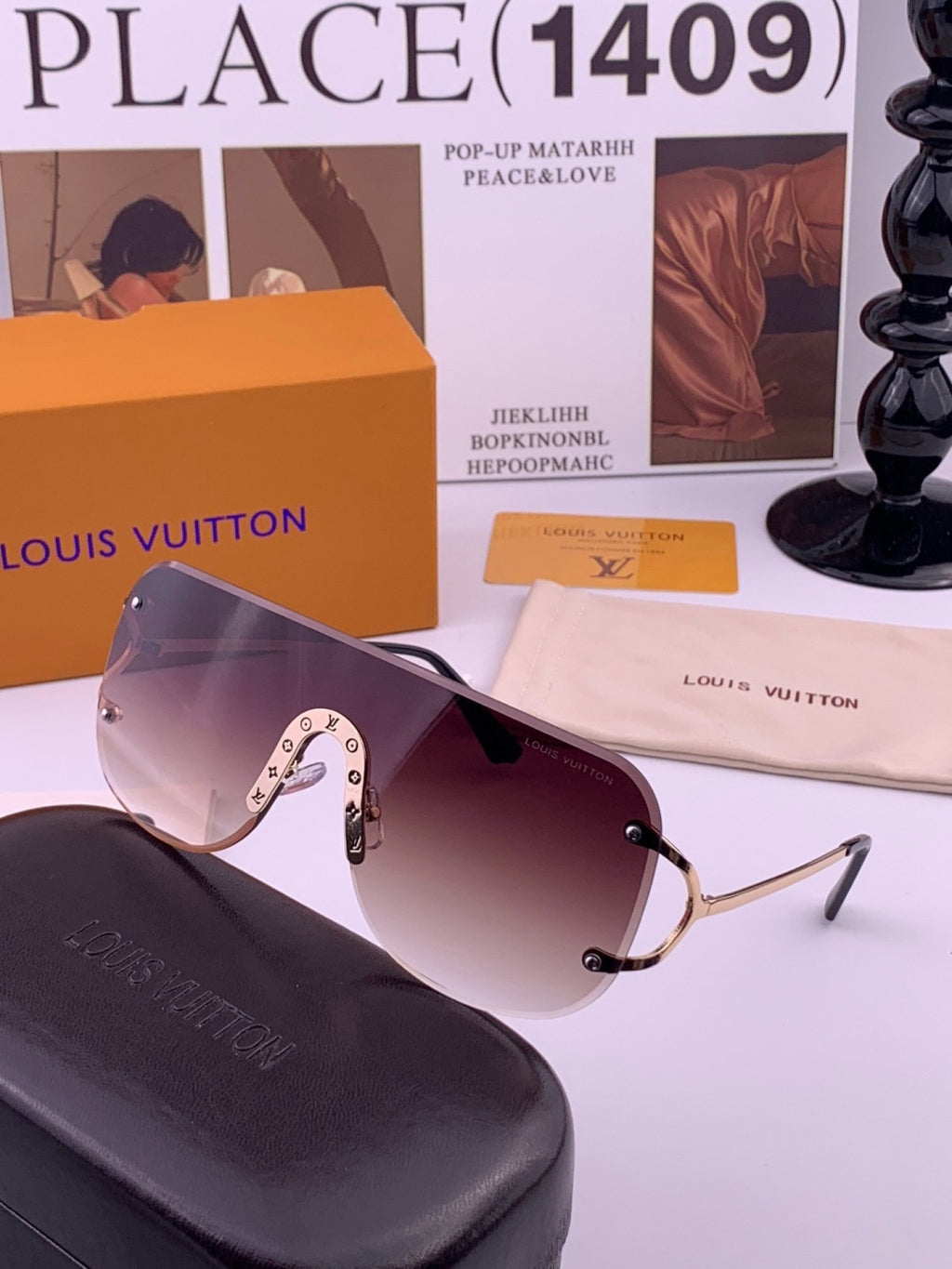 Louis Vuitton L61759 Aviator Gold Lens Sunglasses for Men & Women - 381838 - detail image 5