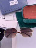 Gucci G8902 Aviator Gold Lens Sunglasses for Men & Women - 382033