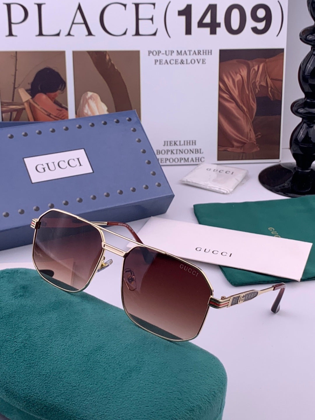 Gucci G8902 Aviator Gold Lens Sunglasses for Men & Women - 382033 - detail image 4