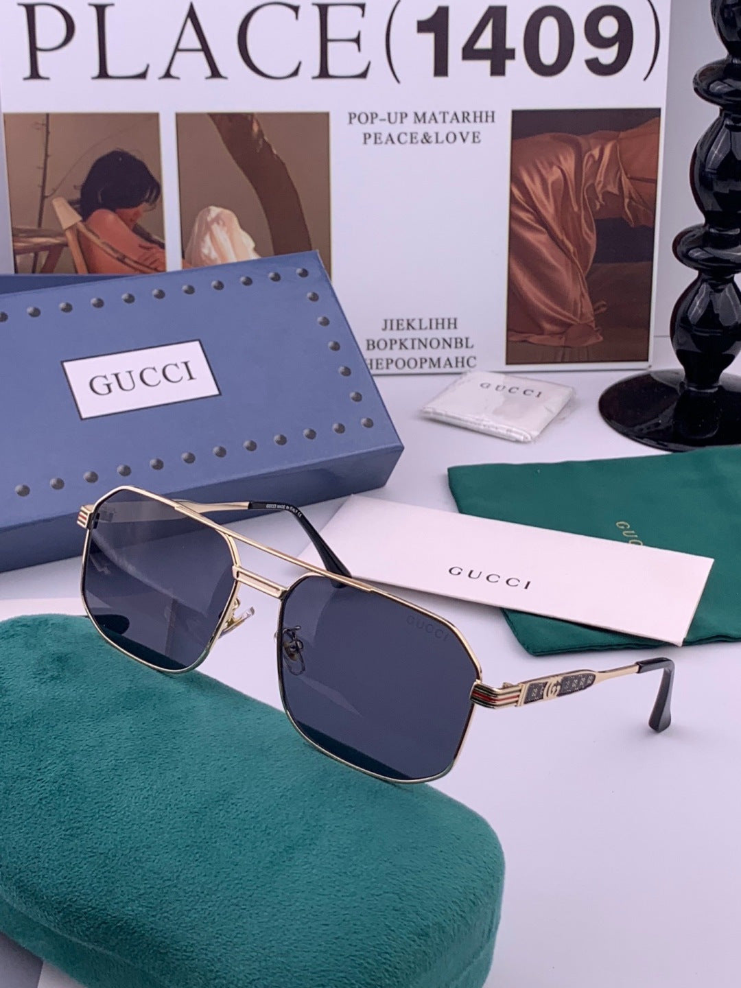 Gucci G8902 Aviator Gold Lens Sunglasses for Men & Women - 382033 - detail image 6