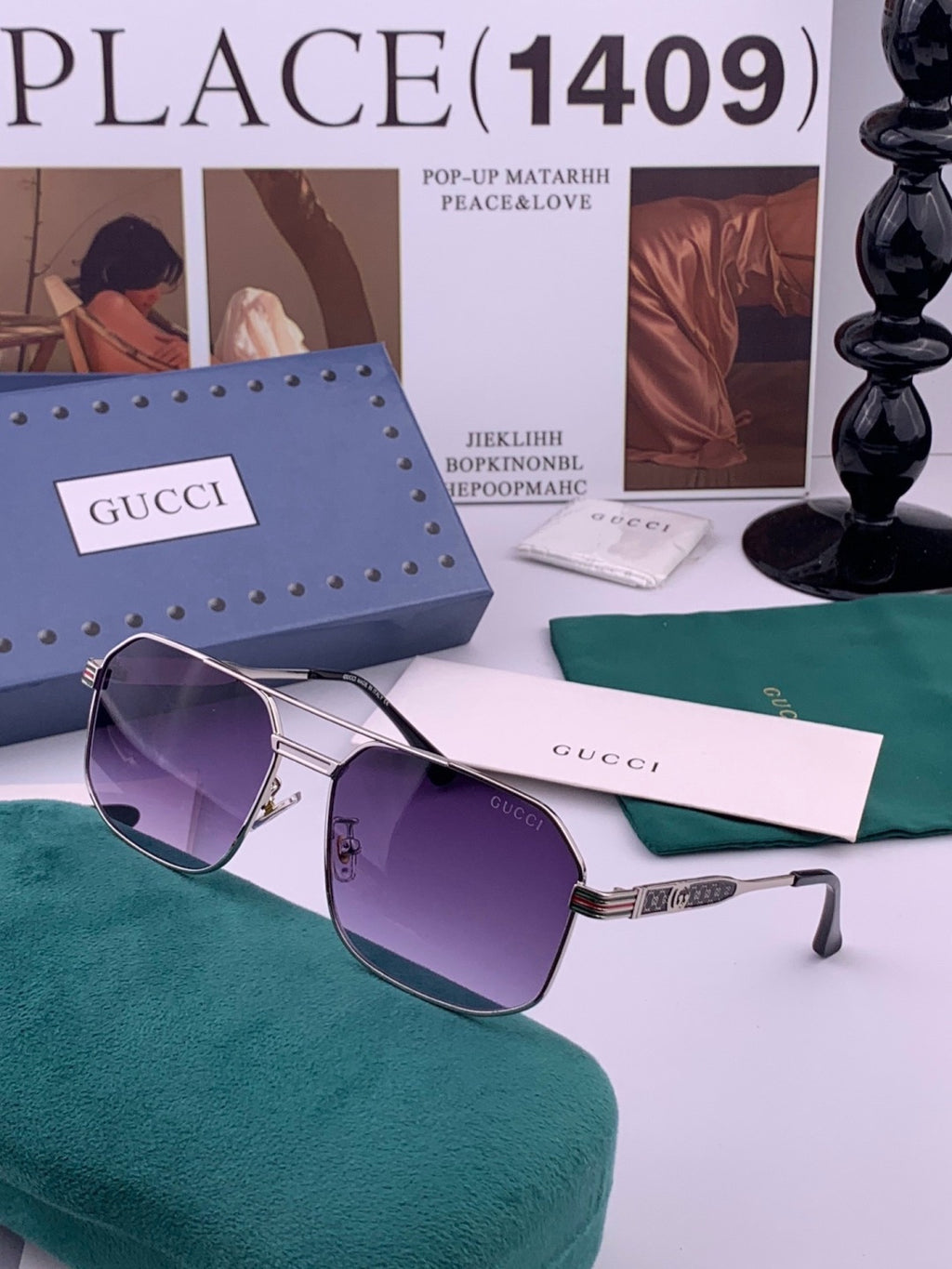 Gucci G8902 Aviator Gold Lens Sunglasses for Men & Women - 382033 - detail image 5