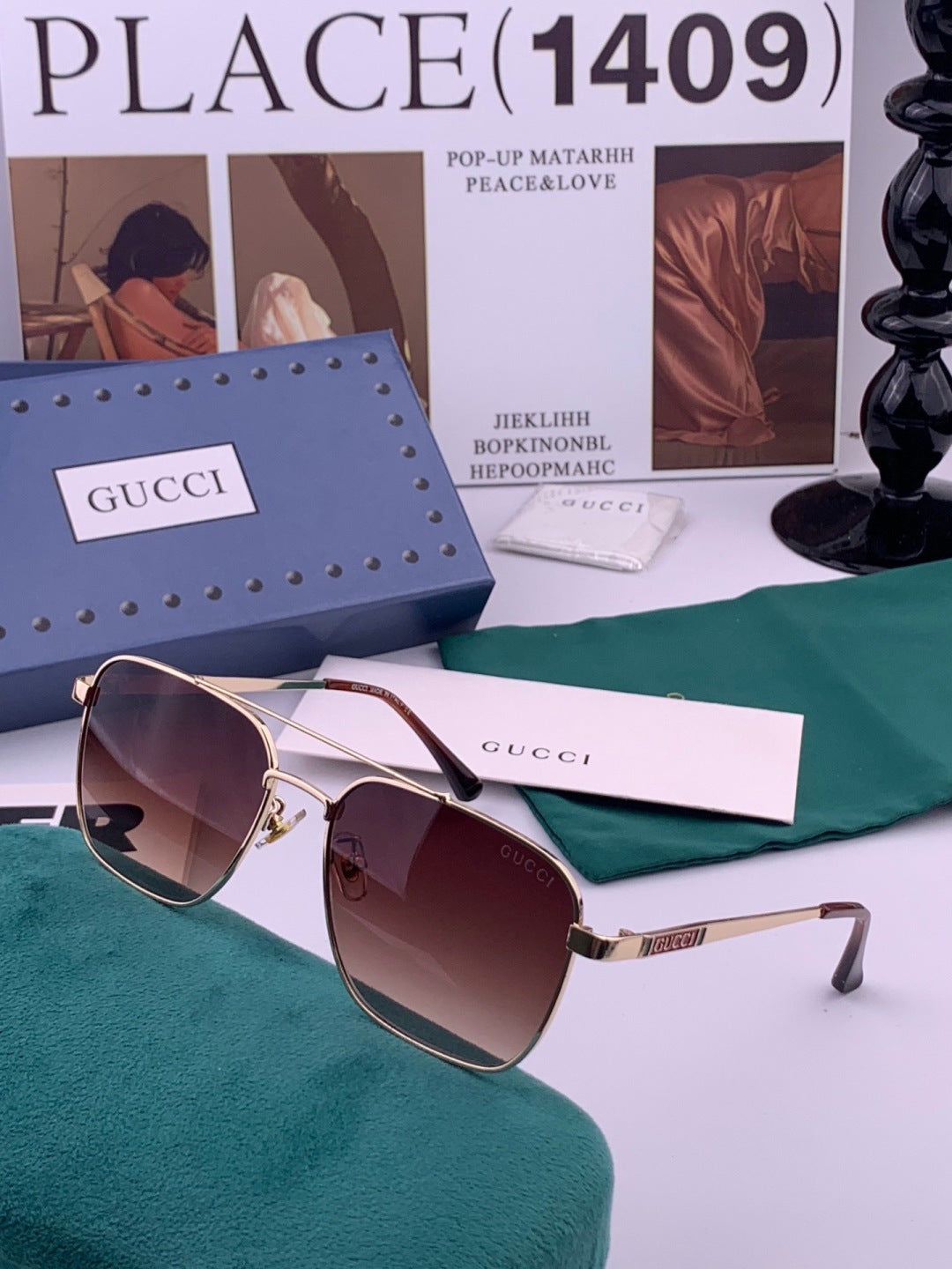 Gucci G1903 Aviator Black Lens Sunglasses for Men & Women - 382034 - detail image 2