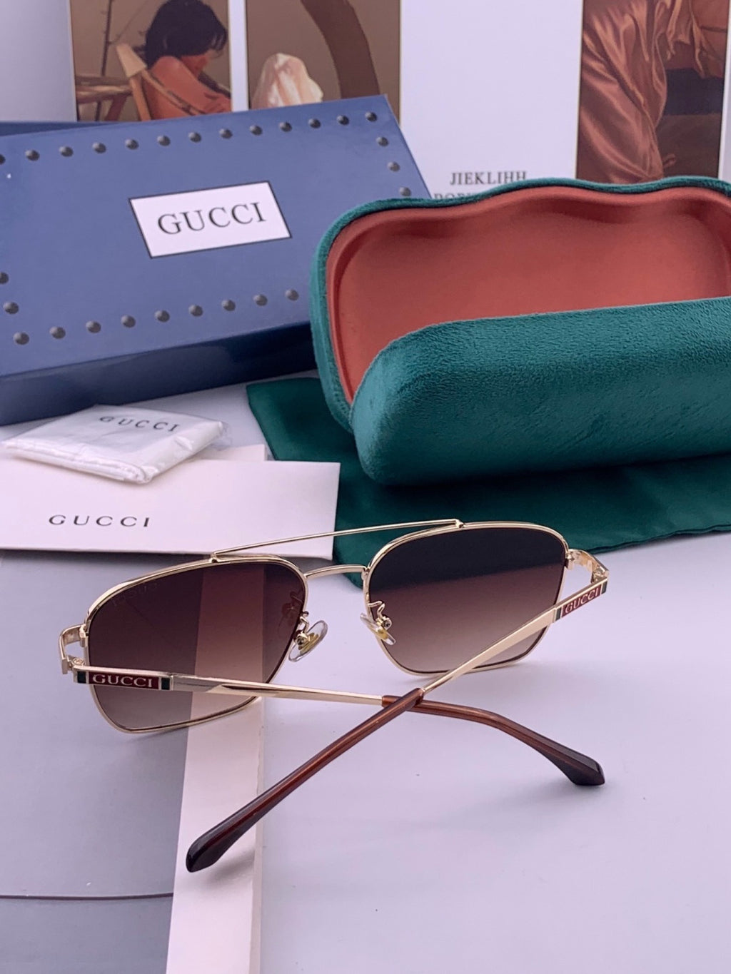 Gucci G1903 Aviator Black Lens Sunglasses for Men & Women - 382034 - detail image 5